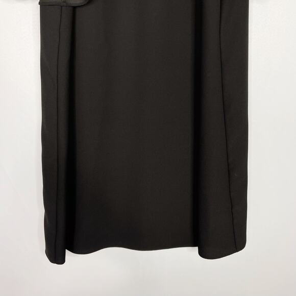 Kate Spade Small S Black Ruffled Crepe Cold Shoulder Dress LBD Cocktail Shift - Picture 4 of 12